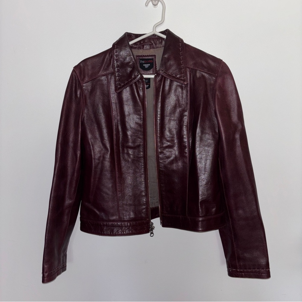 Bomb Boogie Women's Burgundy Leather Jacket